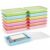 12 Pack Flat Storage Paper Tray with Clear Latching Lid Letter Size Organizer Bin Tray Plastic Latching File Organizer for Classroom Library School Office Teacher Desktop Book Organization (Pastel)