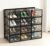 12 Pack Flip Cover Storage Organizer, Clear Multi-Grid Storage Box for Shoe