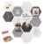 12 Pack Hexagon Cork Board, Modern Grayscale & Hexagon Felt Bulletin Board with 70 Pins, 11.8×10.2 Felt Board,for Home Office Decor Wall Art & Vision Board with Cut-Out Designs