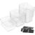 12 PACK Multiuse Clear Plastic Storage Bins for Organizing w/ Labels – Home, Kitchen, Bathroom, Office, Pantry Cabinet Shelf Organizer Bins – SOHO Collection, RV, Fridge Organization Containers