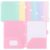 12 Pack Plastic Folders with Pockets 3 Hole Punched 3 Ring Binder 1/6 Cut Tabs 3-Hole Punched Pocket Folders Letter Size for School Office Classroom Teacher Student Staff Document Supplies(Pastel)