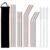 12 Pack Stainless Steel Straws, 8 Silver 4 Rose Gold Reusable Drinking Straws, 6 Straight 6 Bent (8.5″ & 10.5″) for 20-30 oz Tumblers, 3 Cleaning Brushes, Velvet Pouch, Dishwasher Safe