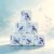 12PCS 16mm White Acrylic Printed D6 Dice Set, Blue and White Porcelain Bird Floral Pattern Six-Sided Dice, Magpie Sparrow On Branch Graphic Dice for DND RPG Tabletop Game Oriental Style