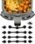 12PCS Air Fryer Magnets for Parchment Paper, Heat-Resistant Silicone Magnetic Clips for Air Fryer Liners, Prevent Paper Burning, Secure Disposable Liners, Reusable Air Fryer Accessories(Black)