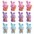 12 Pcs Cute Erasers Cartoon Rabbit Eraser Kawaii 3D Bunny Eraser Pencil Eraser for Students Boys Girls School Office Supplies (Rabbit)