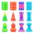 12Pcs Mini Spiral Cone Pyramid Fidget Toy, 3D Printed Impossible Cone Passthrough, Mini Vortex Thread Illusion Desk Deco, Anxiety & Stress Relief, Gift for Adults & Kids (Aurora Mix-12 PCS)