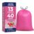 13 Gallon Pink Drawstring Tall Kitchen Trash Bags, Watermelon Scent