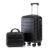 14″/20″ 2 pcs/set in ABS Spinner Wheel Luggage, with Combination Lock,14″ Cosmetic Case (Black)