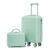 14″/20″ 2 pcs/set in ABS Spinner Wheel Luggage, with Combination Lock,14″ Cosmetic Case (Mint Green)