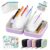 14 Day Travel Pill Kit Personal Medicine Organizer Case Set A8 Waterproof Pill Pouch for Travel Small Portable Storage Binder Style with Bags Cute Medication Purse Zipper Pocket (Purple-7 Pouches)