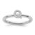 14K White Gold Stackable Diamond Initial Q Ring