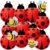 14PCS Ladybug Bee Party Decorations Paper Lanterns Hanging Swirls Set – Lady Bug Red Black Dot Birthday Baby Shower Classroom Decor