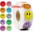 1500 Pcs Holographic Glitter Smiley Face Stickers Roll, 1 Inch, 10 Colors, for Rewards, Gifts, and Holiday Decorations