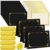 150 Pcs Certificate Kit Include 50 Certificates Holders 50 Certificate Paper 50 Embossed Seal Sticker Diploma Covers for Back to School Student Teacher Recognition Reward Award Supplies(Black)