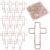150 Pcs Rose Gold Cross Shaped Paper Clips, Stainless Steel Metal Clips in Clear Plastic Box, Bible Journaling Supplies for Bookmark, Office Document and Christian Study Gifts