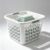 1.5 Bushel Square White Plastic Laundry Basket with Comfort Grip Handles