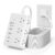 15Ft Long Extension Cord, PD20W, 6 outlets, 2A2C, Flat Plug Surge Protector