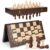 15″ Magnetic Wooden Chess Set for Kids,Adults & Beginners with 3″ King & 2 Extra Queens – Portable Folding Travel Chess Board with Storage – Classic Strategy Game