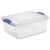 15 Qt Clear Latching Storage Bin, BPA-Free Stackable, for Closet & Dorm, Blue