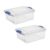 15 Qt Clear Storage Bins with Lids Stackable 2 Pack Blue