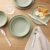 16-Piece Bubble Reactive Dinnerware Set (Green) – Stoneware Service for 4 with Dinner Plates, Salad Plates, Pasta Bowls & Cereal Bowls – Microwave & Dishwasher Safe Tableware Set