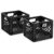 16-Quart Plastic Storage Crate with Handles, File Crate,Black(2 Pack)