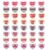 160 Pcs Light Green Valentine Heart Resin Accessories, Red Letter Small Ornaments, Plastic Sweet Conversation Pieces for Crafts, Hair Clips, Necklaces, Fridge Magnetic Pieces