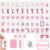 166 American Mahjong Tile Set, 1.2″ Mini Travel Size Western Cowgirl Mahjong Tiles, 3D Pink Engraved Melamine Mah jong Tiles & PVC Storage Bag & Dice for Adults Family Game Night Mah Jongg Lover Gifts