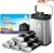 1.6 Gallon 100 Counts Small Drawstring Trash Bags by Teivio, Fit1.2,1.3,1.5 Gallon Bathroom Trash Can Bin Liners, 5-6 Liter Small Plastic Garbage Bags for home office kitchen, Black