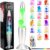 16 Inch LED Liquid Motion Lamp with Remote Control – 17 Color-Changing Mood Night Light, 4 Modes & 3 Brightness Levels, Classic Silver Aluminum Base Relaxing Novelty Lamp for Bedroom, Desk, Room Decor
