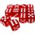 16mm Colored Translucent D6 Polyhedral Dice Set, 12 Pieces，Red
