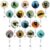 16 Pack Badge Reels Bulk Cute Retractable Id Badge Holders Retractable Clip with Cord Belt Clip Keychain for Nurse Doctor Hospital Teacher Student Office Access Card(Black Cat)