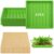 16 Pcs Jute Grow Mat Tray Set, 8 Reusable Trays with 8 High Absorbency 10 in x 10 in Jute Mats, Organic Growing Mat Kit for Microgreens, Breathable Medium for Indoor Hydroponic Cultivation