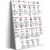 16x24in Framed Canvas Wall Art Wall Decoration Ready to Hang Ancient Hebrew Alphabet Chart Educational Linguistic Poster Cultural Religious Symbols for Home Living Room Bedroom Bathroom Kitchen Office
