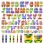 170 Pcs Back to School Crayon Bulletin Board Decoration Letters Numbers Alphabet Cutouts Colorful Crayon Bulletin Board Letters for Home School Classroom Party Favor
