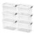 17Qt x 6 Pack Large Clear Plastic Storage Bins with Lids and Buckles Stackable Household Organizer Boxes With Handles, Perfect For Storing Various Items For Home, Closet, Kitchen, Garage & Warehouse