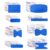 180Pcs 8Shapes Blue Metal Detectable Waterproof Bandages, PE Material Wound Strips,Food Service Sterile Breathable Bandaids,Adhesive Bandages for First Aid Skin Wound Protection Care (Blue)