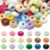 180 Pcs Pom Poms Beads for Crafts, 18 Colors, DIY Keychain and Bag Hanging Ornaments