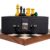 1849 Jacques Cook Staunton Collectors Chess Set Combo – 3.75″ Ebony & Antiqued Boxwood Chess Pieces, 21″ Ebony & Maple Chess Board, Leatherette Coffer Storage Box