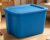 18 Gallon Tote, Plastic Storage Bin with Snap-on Lid, Bright Blue