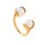18K Gold Pearl Ring for Women – Adjustable Open Band Faux Pearl Jewelry, Titanium Steel Hypoallergenic Ring, Boho Stackable Ring, Gift for Her, Minimalist Design
