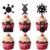 18pcs Black Glitter Cupcake Topper for Chemistry Astronomy Biology Theme Party Favors Decorations Men Women Happy Birthday Party Decor Supplies