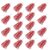 18PCS Cheerleading Pom Poms Metallic Foil Plastic Pom Poms with Baton Handle for Game Sports Squads Dancing Party Football Basketball Club Spirit Sports Stage Performance Celebration (Red and White)
