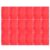 18pcs Foldable File Storage Folder with Double Pockets, Red Plastic
