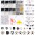 1900 PCS Black White Beads Jewelry Making Kit Pony Beads Jewelry Making Crafts(4mm, 6mm, 8mm)
