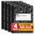 1InTheOffice Composition Notebook Wide Ruled, 1 Subject Notebook, Marble, 7.5″ x 9.75″, 100 Sheets, Black, 4 Pack