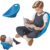 1 Pack Blue Scoop Rocker, Autism Sensory Rocking Chair, Fun Wobble Chairs for Classroom Elementary, Portable Floor Seating with Back Support, Plastic Reading Chair with Handle for Indoor Outdoor