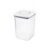 1 Pack Square Food Storage Container with Lid, Stackable PP Plastic Bin for Pantry Organization and Kitchen Storage, White