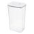 1 Pack Square Food Storage Container with Lid, Stackable PP Plastic Bin for Pantry Organization and Kitchen Storage, White