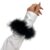 1 Piece Ostrich Feather Wrist Cuff, Fluffy Feather Bracelet for Costume Wedding Party Stage Decoration (Black)